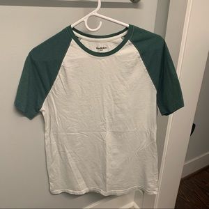 Green & White Baseball Tee